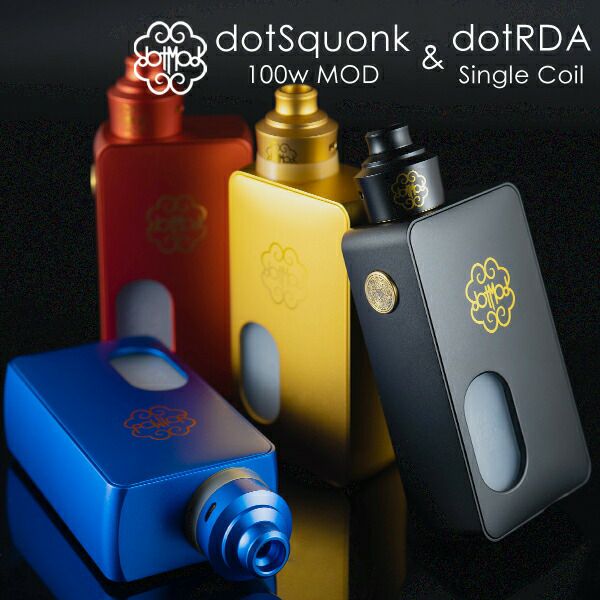 オリジナルキット dotmod dotSquonk 100w MOD + dotRDA Single Coil ドットモッド ドットスコンク 電子タバコ  vape テクニカル BOX MOD スコンカー テクスコ BF ボトムフィーダー RDA ドリッパー セット キット | VAPE 専門店  Flavor-Kitchen ネット本店